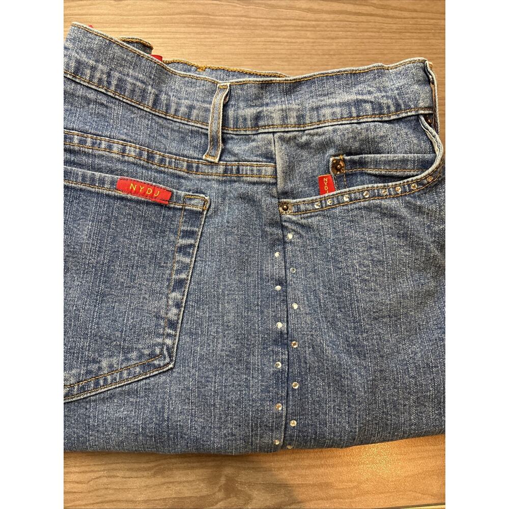 NYDJ Women's Blue Jeans Size 14 With Crystals On Front Pockets And Legs. - Picture 14 of 14